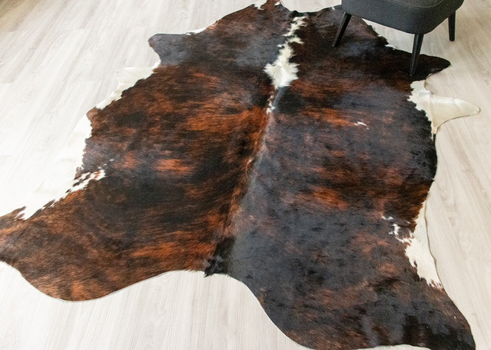 Brindle cow skin rug