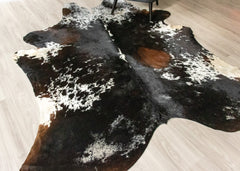 Salt Pepper Tri-Color Cowhide Rug (Size: 250 X 220 CM) CHR1821
