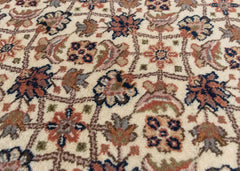 Oriental Agra Hand-Knotted Floral Wool Hallway Runner Rug – 90 x 160 cm