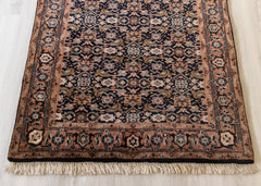 Oriental Agra Hand-Knotted Floral Wool Hallway Runner Rug – 95 x 170 cm