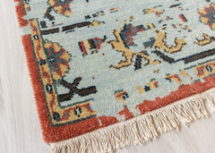 Authentic Wool Distressed Hand-Knotted Floral Rug – 160 x 230 cm