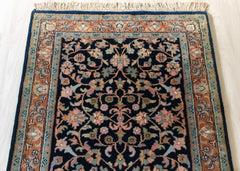 Oriental Agra Hand-Knotted Wool Hallway Runner Rug – 87 x 240 cm