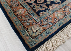 Oriental Agra Hand-Knotted Wool Hallway Runner Rug – 87 x 240 cm
