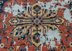 Authentic Wool Distressed Hand-Knotted Floral Rug – 160 x 230 cm