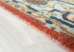Authentic Wool Distressed Hand-Knotted Floral Rug – 160 x 230 cm
