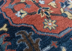 Authentic Wool Distressed Hand-Knotted Floral Rug – 160 x 230 cm