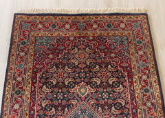 Oriental Agra Hand-Knotted Wool Floral Hallway Runner Rug – 94 x 160 CM