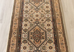Oriental Agra Hand-Knotted Wool Hallway Indian Runner Rug - 80 x 210 CM