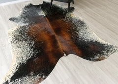 Salt Pepper Tri-Color Cowhide Rug (Size: 240 X 200 CM) CHR2311