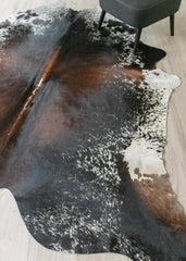 Salt Pepper Tri-Color Cowhide Rug (Size: 260 X 230 CM) CHR2304