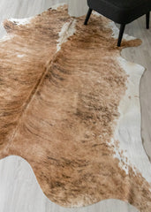 Light White Spine Belly Brindle Cowhide Rug (Size: 230 X 210 CM) CHR2325