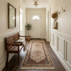 Oriental Agra Hand-Knotted Wool Mahi Hallway Runner Rug – 80 x 210 cm
