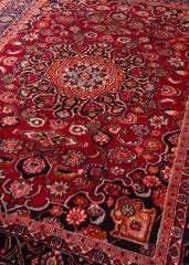 Vintage Mashad Hand-Knotted Wool Persian Rug (Size: 210 X 280 CM)