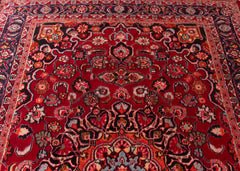 Vintage Mashad Hand-Knotted Wool Persian Rug (Size: 210 X 280 CM)