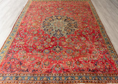Vintage Mashad Hand-Knotted Wool Persian Rug (Size: 210 X 320 CM)