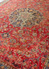Vintage Mashad Hand-Knotted Wool Persian Rug (Size: 210 X 320 CM)