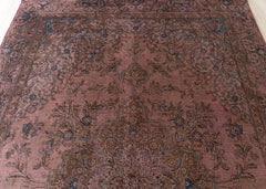 Vintage Overdyed Tabriz Hand-Knotted Wool Persian Rug (Size: 200 X 320 CM)