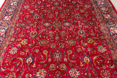 Vintage Mashad Hand-Knotted Wool Persian Rug (Size: 245 X 345 CM)