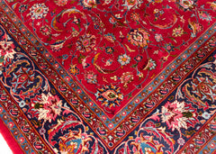 Vintage Mashad Hand-Knotted Wool Persian Rug (Size: 245 X 345 CM)