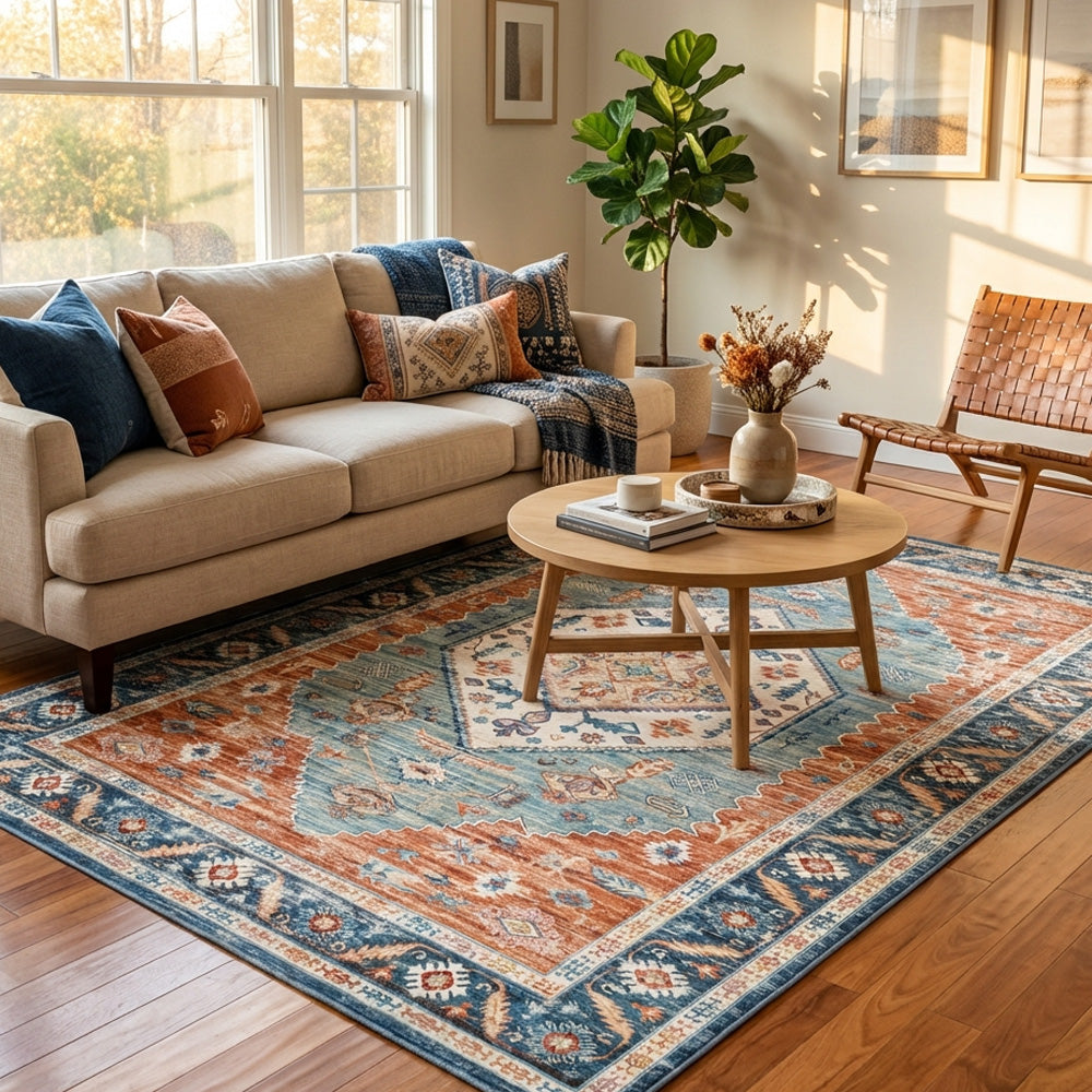 Extra Large Washable Floor Rug in NZ Living Room