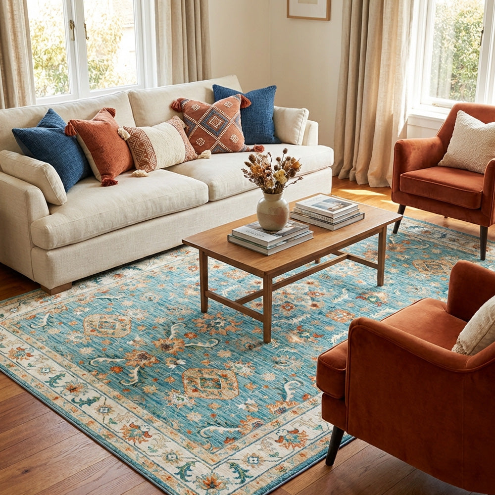 Extra Large Washable Floor Rug in NZ Living Room