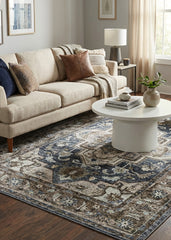 Blue And Brown Vintage Area Rug