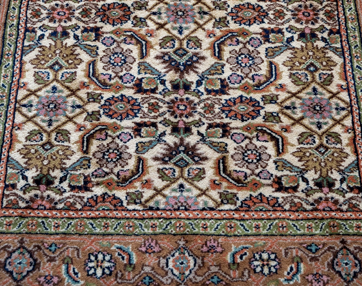Oriental Agra Hand-Knotted Wool Small Hallway Runner Rug
