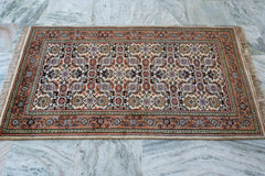 Oriental Agra Hand-Knotted Wool Small Hallway Runner Rug