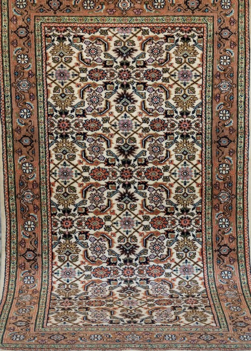 Oriental Agra Hand-Knotted Wool Small Hallway Runner Rug