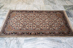 Oriental Agra Hand-Knotted Wool Small Hallway Runner Rug