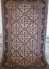 Oriental Agra Hand-Knotted Wool Small Hallway Runner Rug