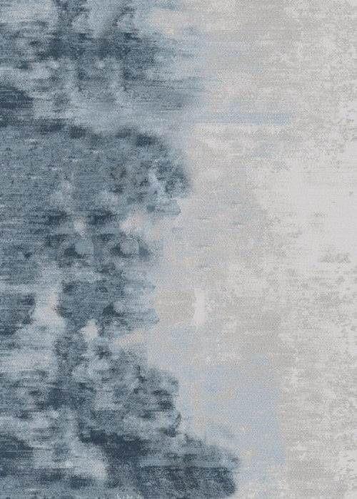 Blue And Grey Abstract Style Area Rug