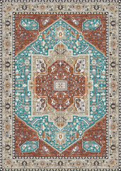 Multi-Colour Vintage Area Rug