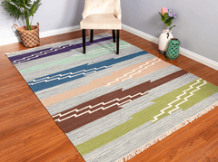 Modern Kilim Flatweave Wool Rug