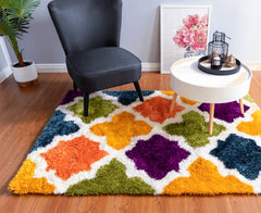 Multi-Colour Modern Shaggy Rug