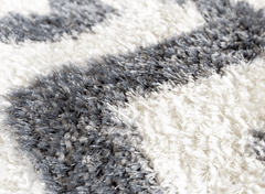 White And Grey Modern Shaggy Rug