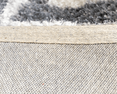 White And Grey Modern Shaggy Rug