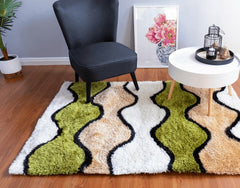 Multi-Colour Modern Shaggy Rug