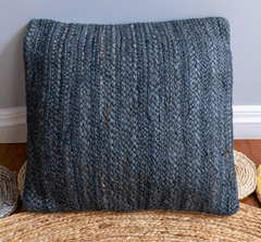 Navy Blue Jute Cushion