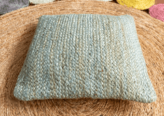 Teal Green Jute Cushion