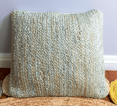 Teal Green Jute Cushion