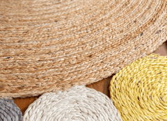 Multicolor Handmade Jute Round Rug