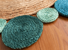Multicolor Handmade Jute Round Rug