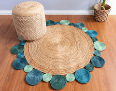 Multicolor Handmade Jute Round Rug