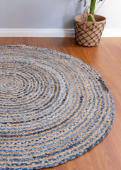 Denim Handmade Jute Round Rug