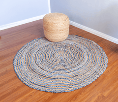 Denim Handmade Jute Round Rug