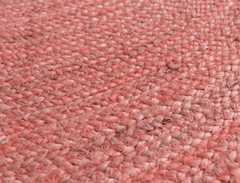 Baby Pink Handmade Jute Round Rug
