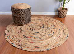 Multi Shade Handmade Jute Round Rug