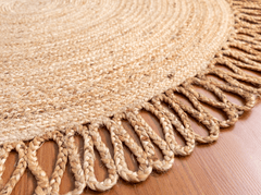 Designer Plain Handmade Jute Round Rug