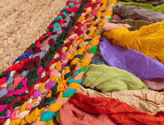 Multicolor Handmade Jute Round Rug